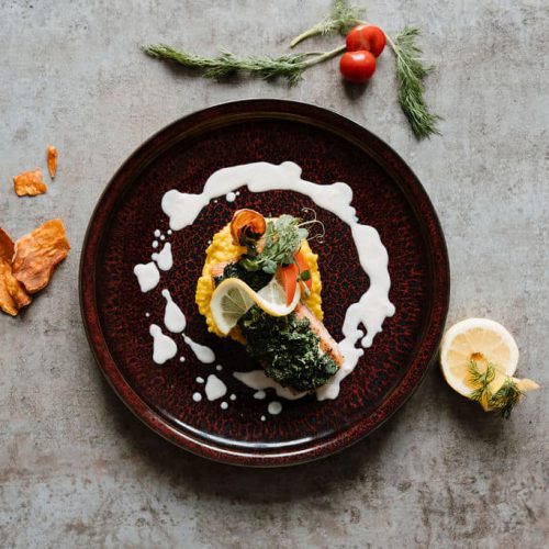 Zalm in StrandBerg´s Restaurant in Braunlage